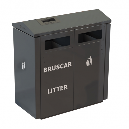 MK1 (2 -Way) Recycling Bin | Street Furniture Ireland | Larkin Engineering 